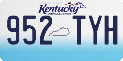 KY license plate 952TYH
