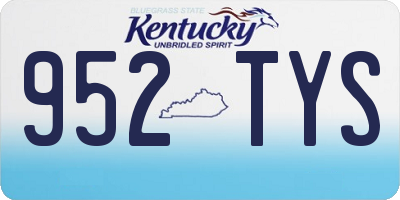 KY license plate 952TYS