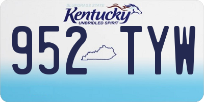 KY license plate 952TYW