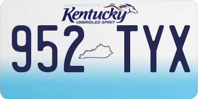 KY license plate 952TYX