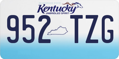KY license plate 952TZG