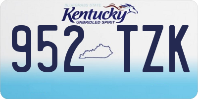 KY license plate 952TZK
