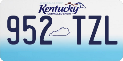 KY license plate 952TZL