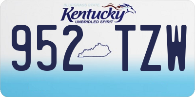 KY license plate 952TZW