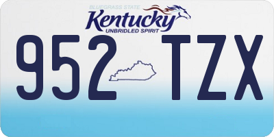 KY license plate 952TZX