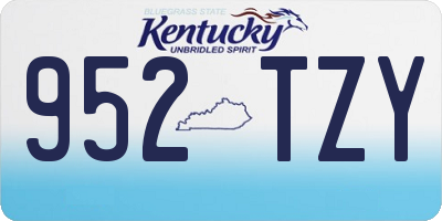 KY license plate 952TZY
