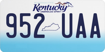 KY license plate 952UAA