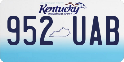 KY license plate 952UAB