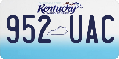 KY license plate 952UAC