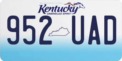 KY license plate 952UAD