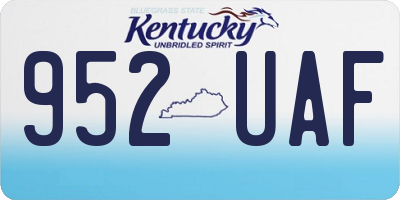 KY license plate 952UAF