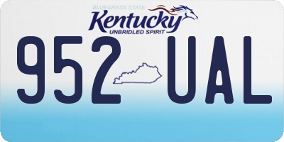 KY license plate 952UAL