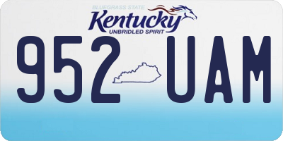 KY license plate 952UAM