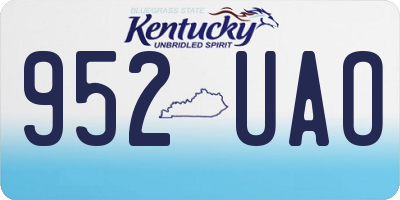 KY license plate 952UAO