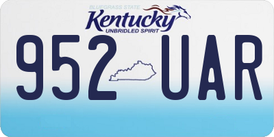 KY license plate 952UAR