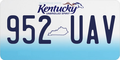 KY license plate 952UAV