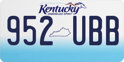 KY license plate 952UBB