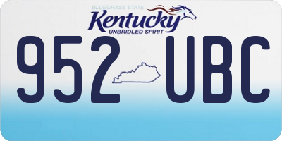 KY license plate 952UBC