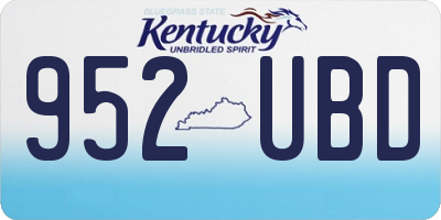 KY license plate 952UBD