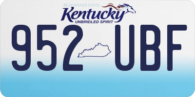 KY license plate 952UBF