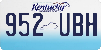 KY license plate 952UBH
