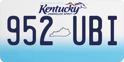 KY license plate 952UBI