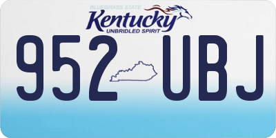 KY license plate 952UBJ