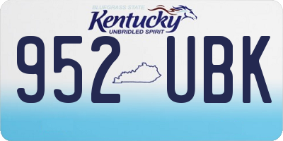 KY license plate 952UBK