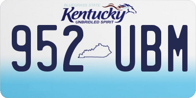 KY license plate 952UBM
