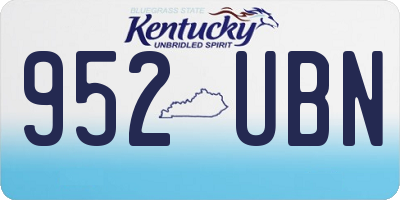 KY license plate 952UBN