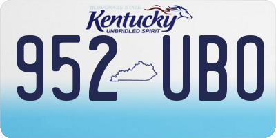 KY license plate 952UBO
