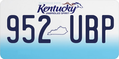 KY license plate 952UBP