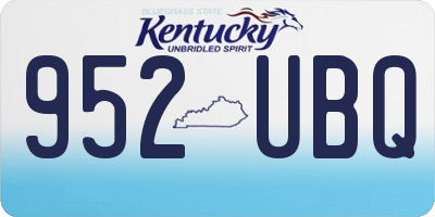 KY license plate 952UBQ