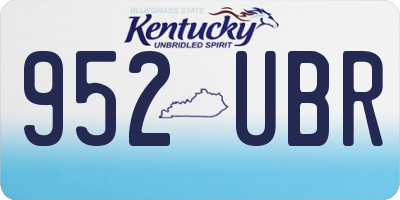 KY license plate 952UBR