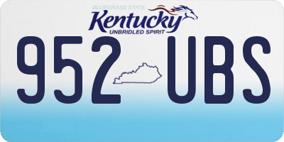 KY license plate 952UBS