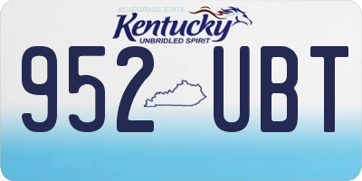KY license plate 952UBT