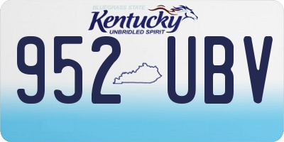 KY license plate 952UBV