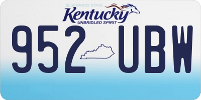 KY license plate 952UBW