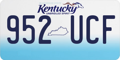 KY license plate 952UCF