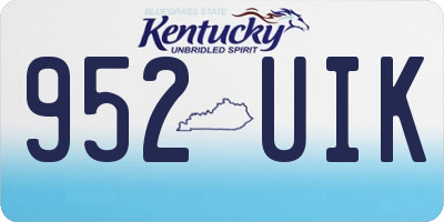 KY license plate 952UIK