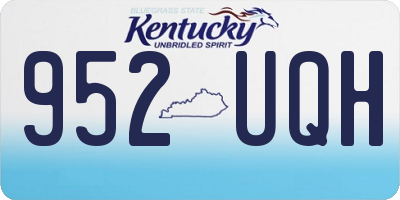 KY license plate 952UQH