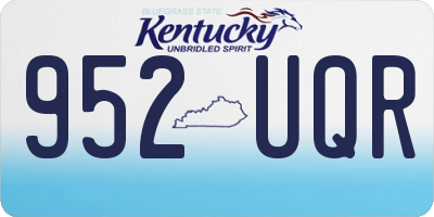 KY license plate 952UQR