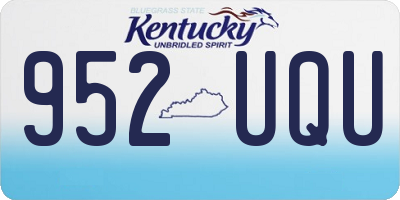KY license plate 952UQU