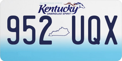 KY license plate 952UQX