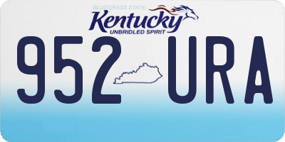 KY license plate 952URA