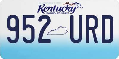 KY license plate 952URD