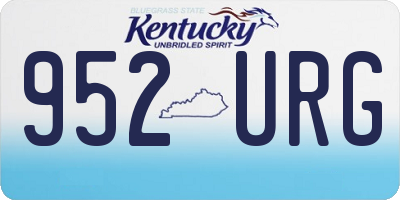 KY license plate 952URG