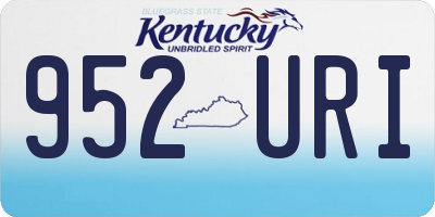 KY license plate 952URI