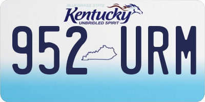 KY license plate 952URM