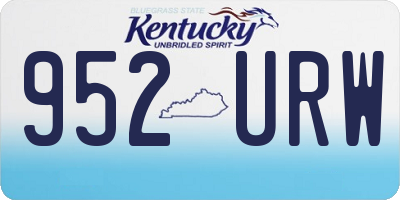 KY license plate 952URW